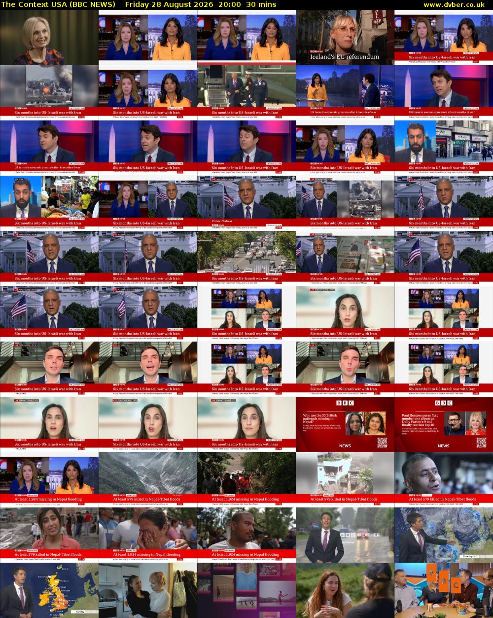 The Context USA (BBC NEWS) Friday 28 August 2026 20:00 - 20:30
