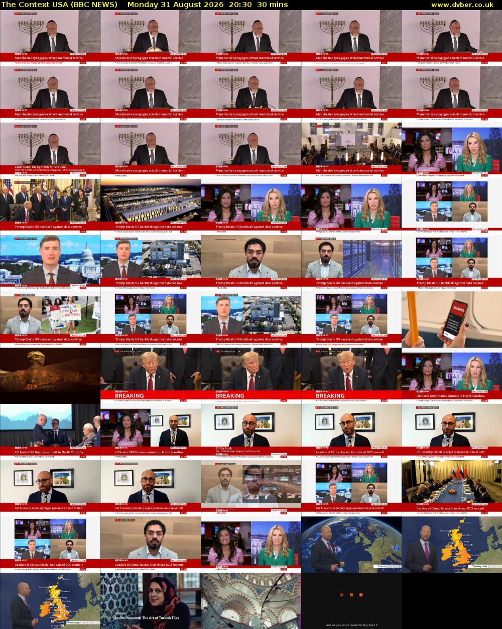 The Context USA (BBC NEWS) Monday 31 August 2026 20:30 - 21:00