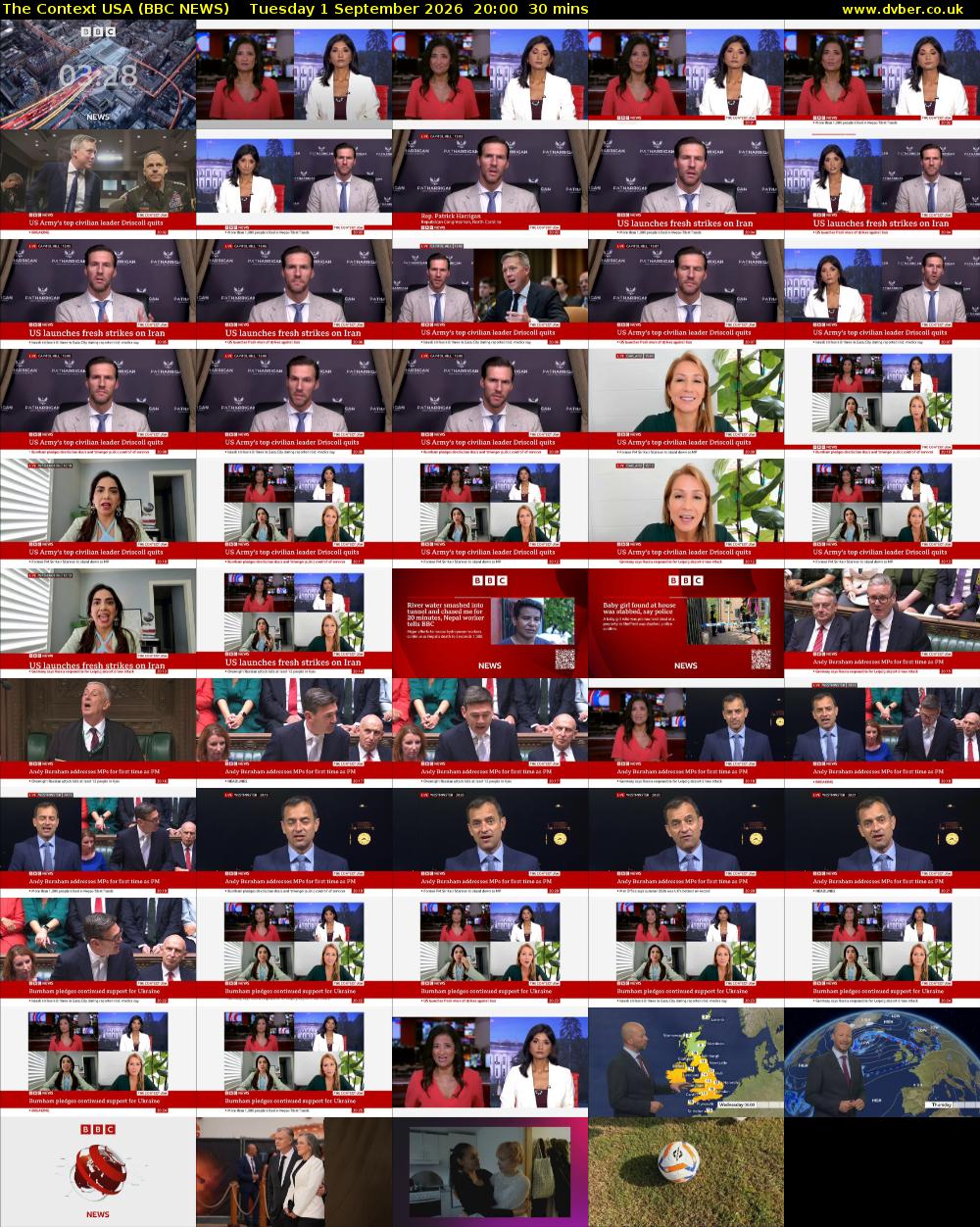 The Context USA (BBC NEWS) Tuesday 1 September 2026 20:00 - 20:30