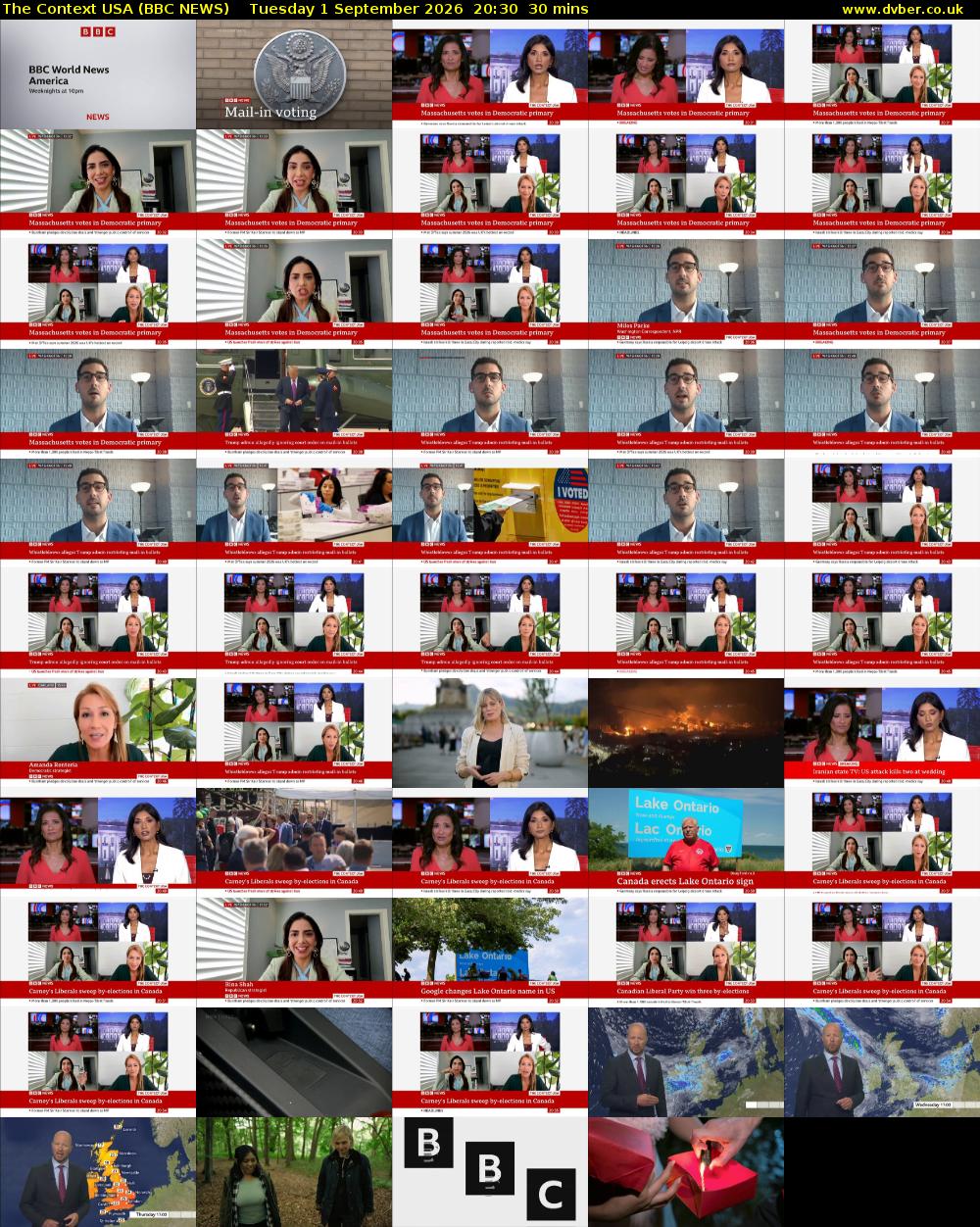 The Context USA (BBC NEWS) Tuesday 1 September 2026 20:30 - 21:00