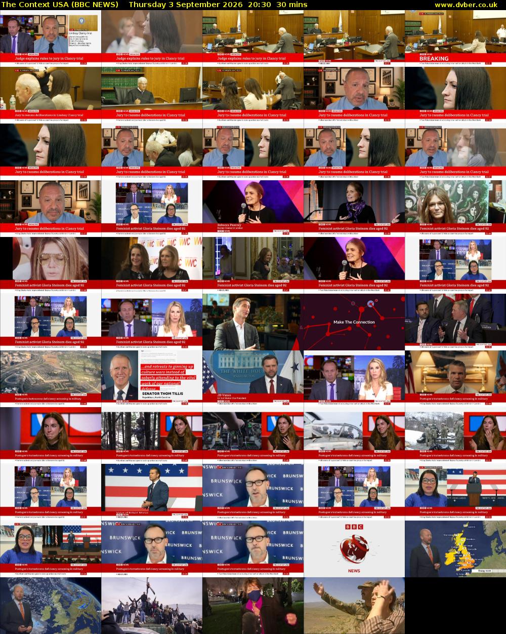 The Context USA (BBC NEWS) Thursday 3 September 2026 20:30 - 21:00