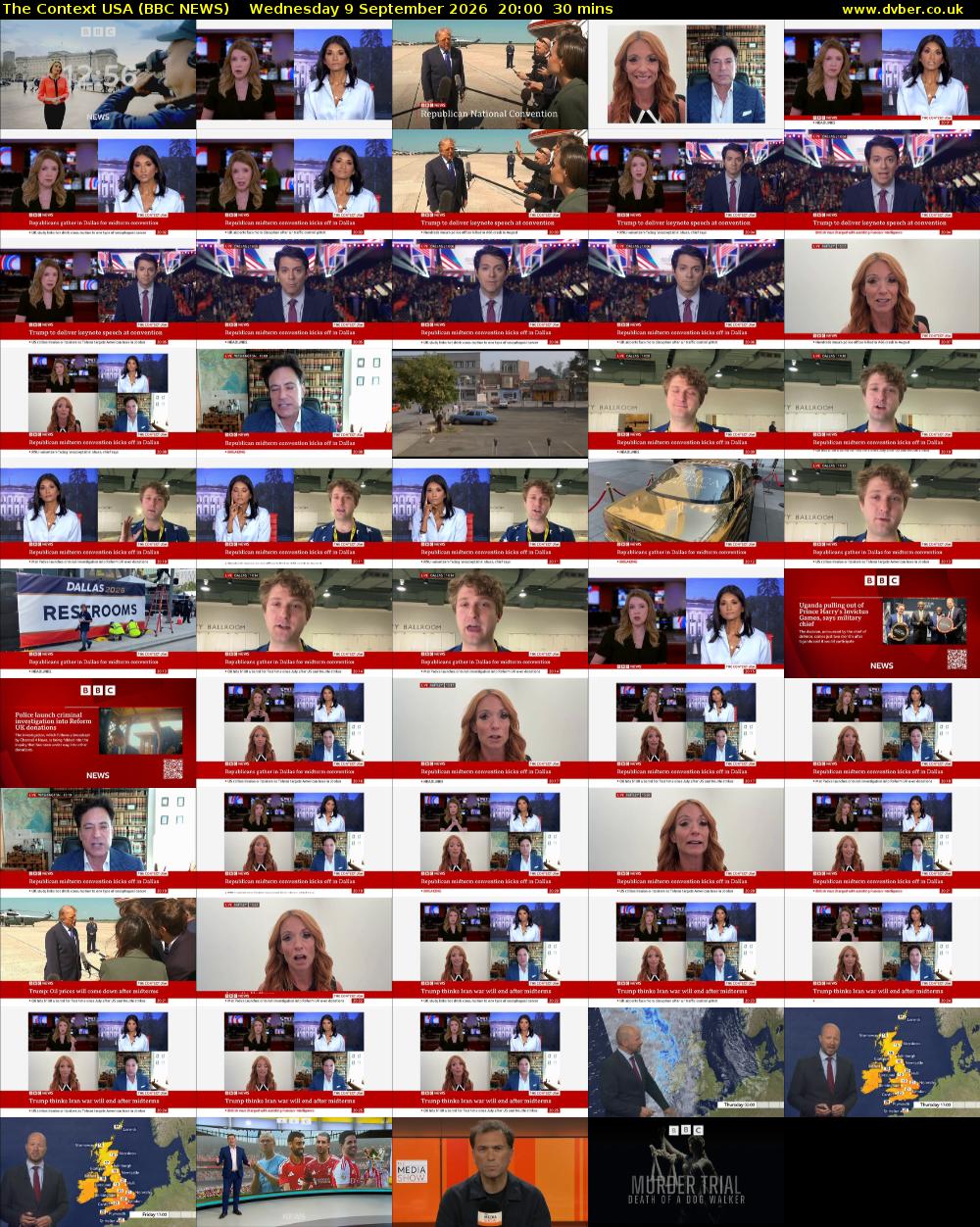 The Context USA (BBC NEWS) Wednesday 9 September 2026 20:00 - 20:30