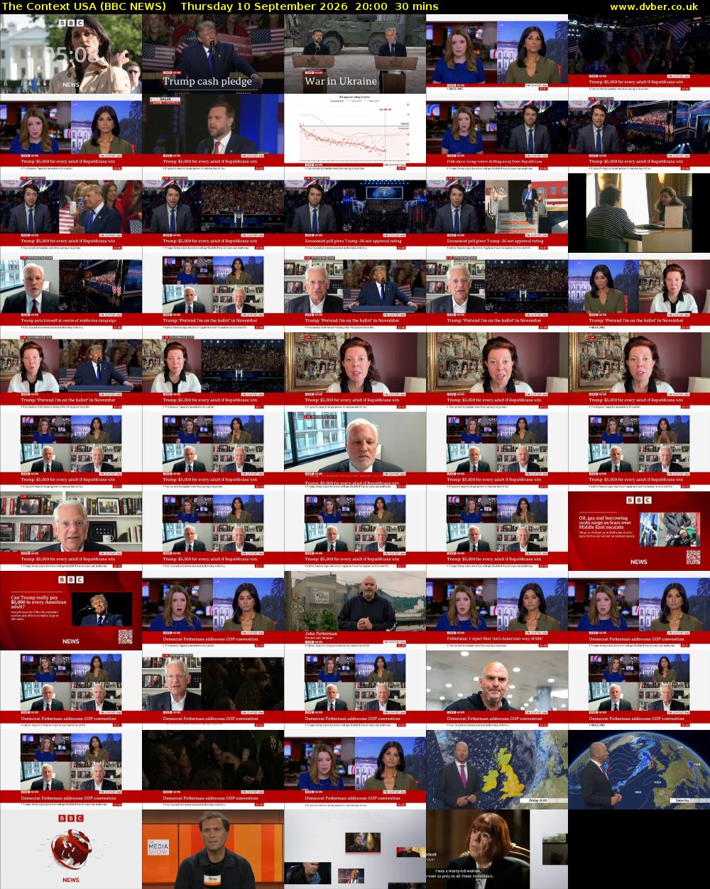 The Context USA (BBC NEWS) Thursday 10 September 2026 20:00 - 20:30