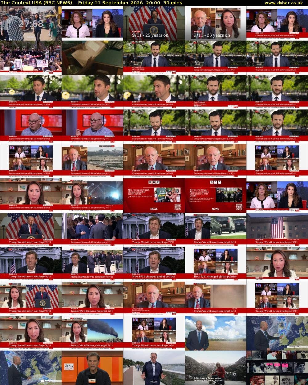 The Context USA (BBC NEWS) Friday 11 September 2026 20:00 - 20:30
