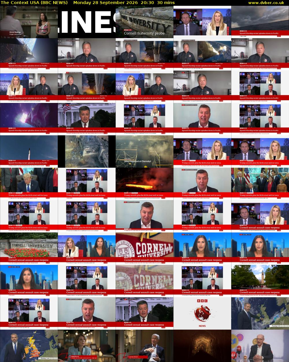 The Context USA (BBC NEWS) Monday 28 September 2026 20:30 - 21:00