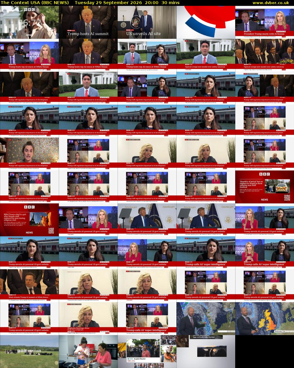The Context USA (BBC NEWS) Tuesday 29 September 2026 20:00 - 20:30