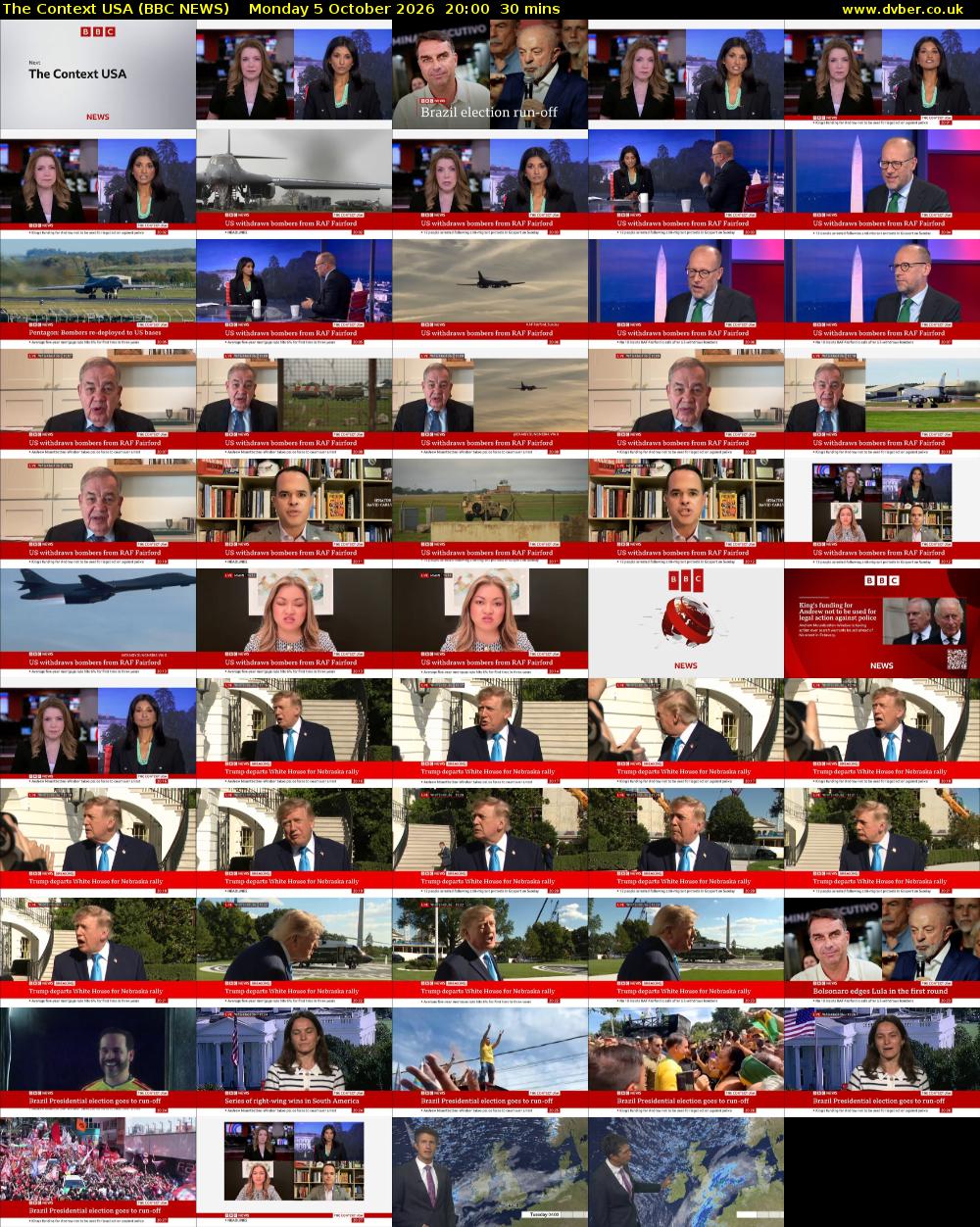 The Context USA (BBC NEWS) Monday 5 October 2026 20:00 - 20:30