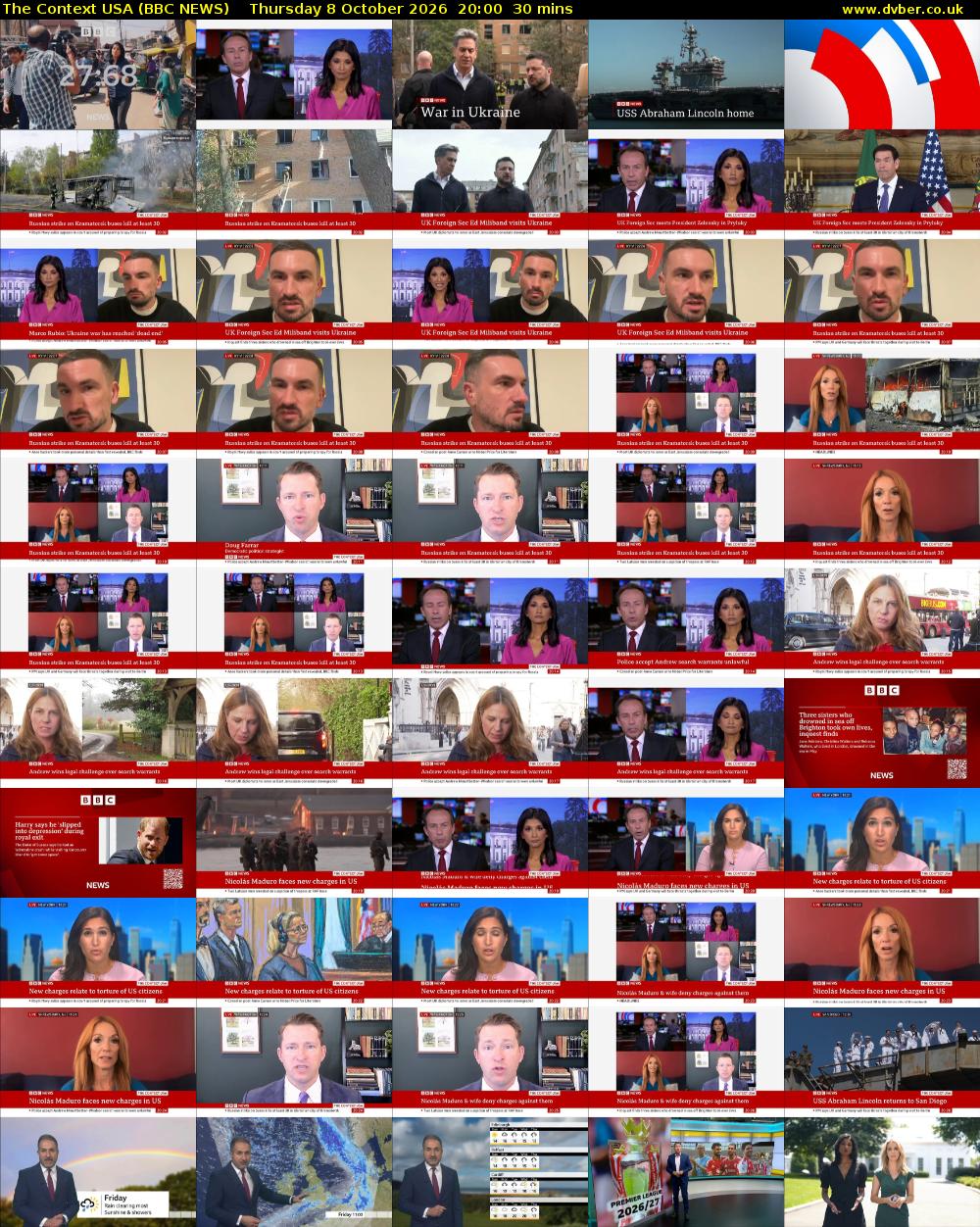 The Context USA (BBC NEWS) Thursday 8 October 2026 20:00 - 20:30