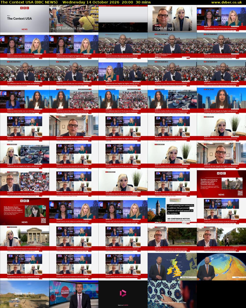 The Context USA (BBC NEWS) Wednesday 14 October 2026 20:00 - 20:30
