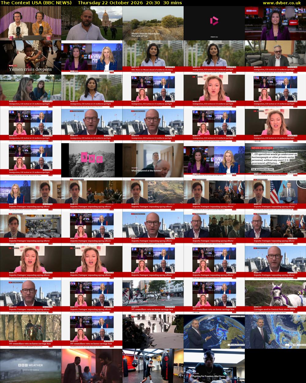 The Context USA (BBC NEWS) Thursday 22 October 2026 20:30 - 21:00