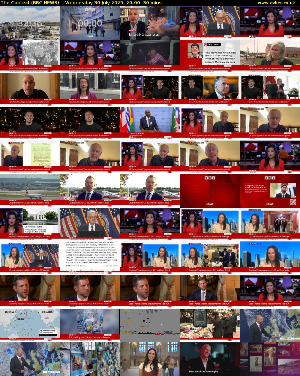 The Context (BBC NEWS) Wednesday 30 July 2025 20:00 - 20:30