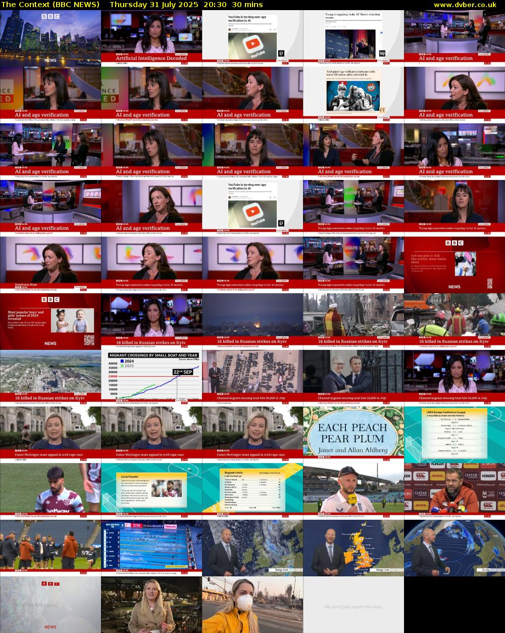 The Context (BBC NEWS) Thursday 31 July 2025 20:30 - 21:00