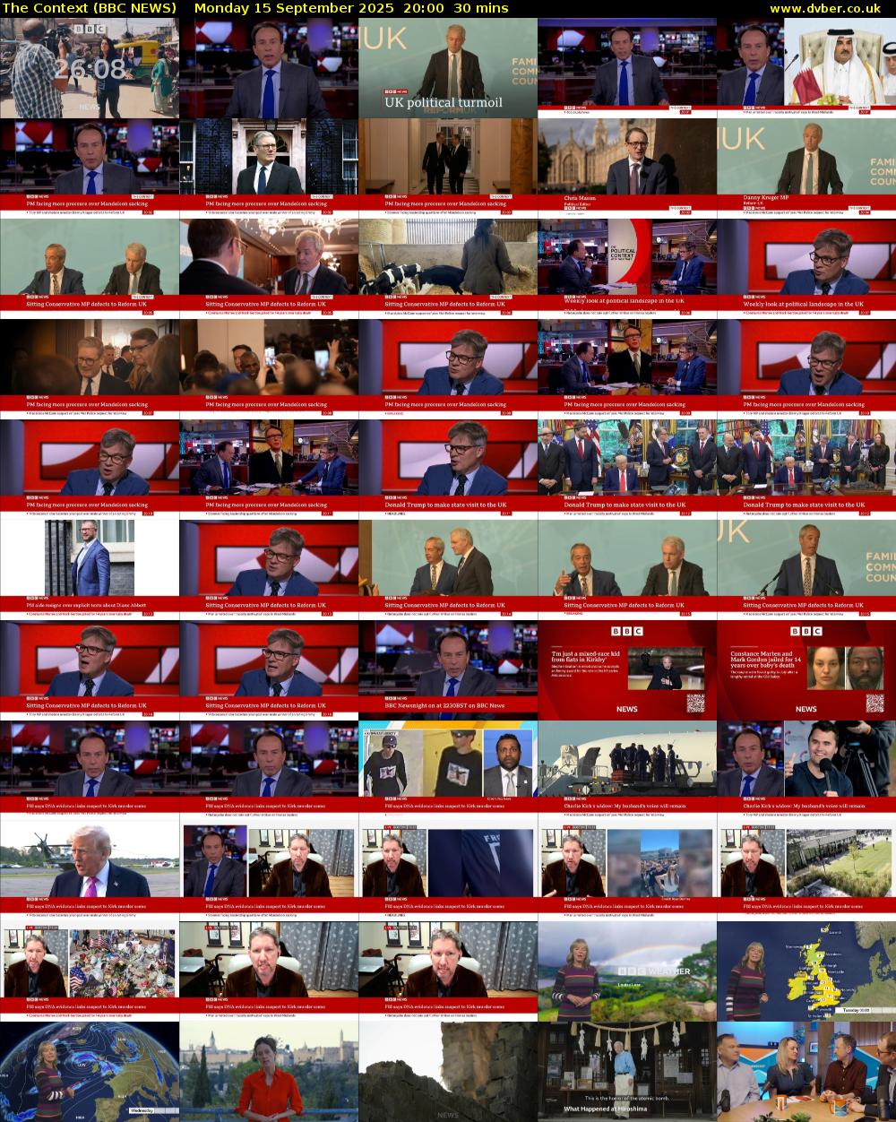 The Context (BBC NEWS) Monday 15 September 2025 20:00 - 20:30