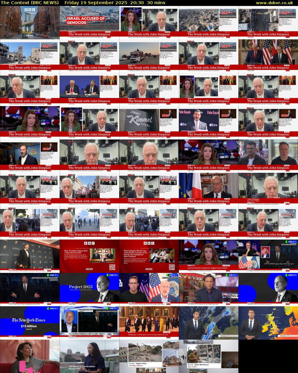 The Context (BBC NEWS) Friday 19 September 2025 20:30 - 21:00