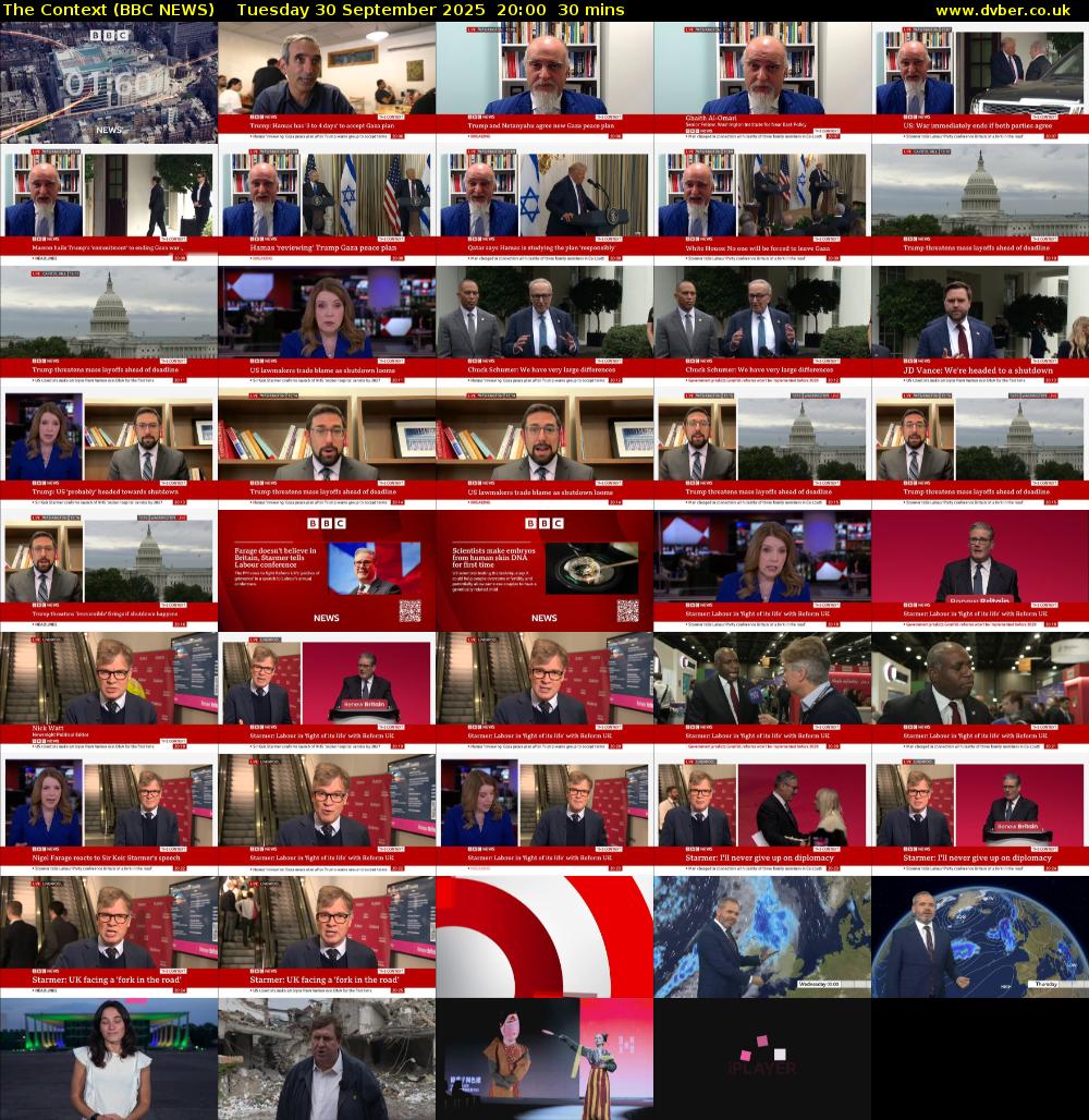 The Context (BBC NEWS) Tuesday 30 September 2025 20:00 - 20:30