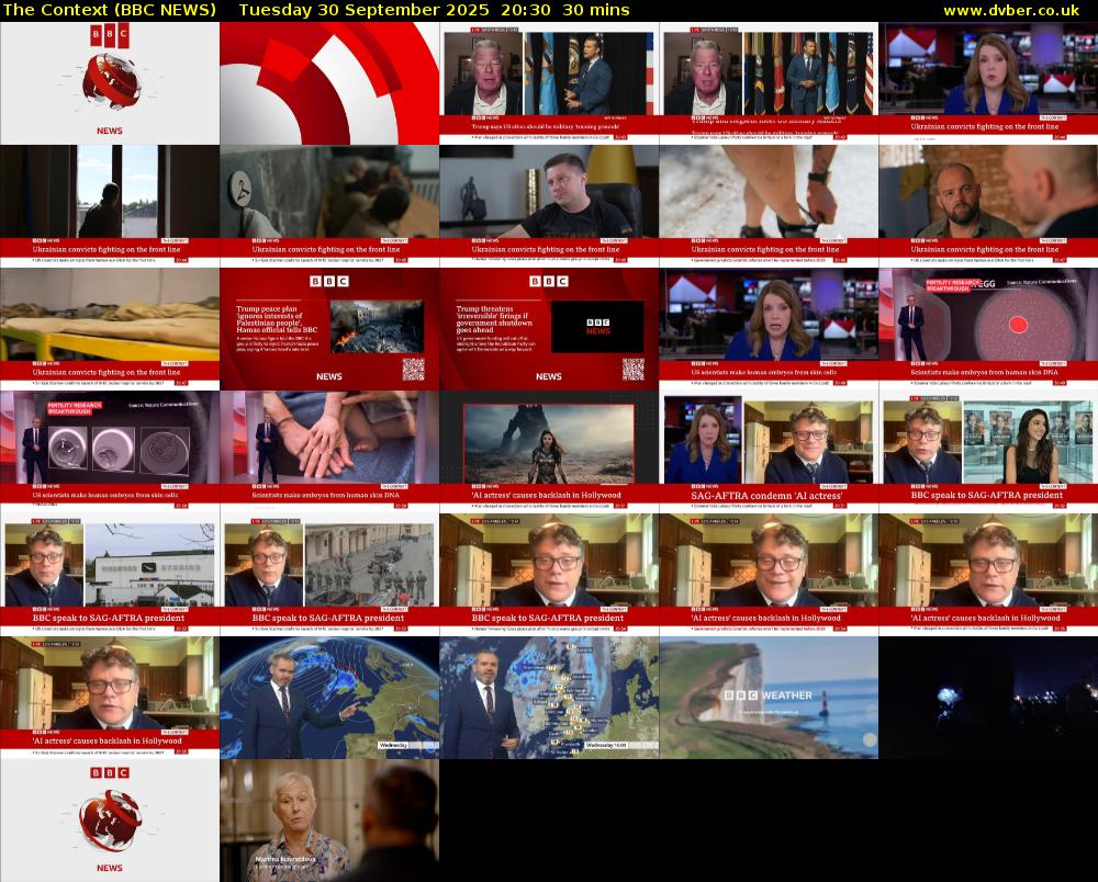 The Context (BBC NEWS) Tuesday 30 September 2025 20:30 - 21:00