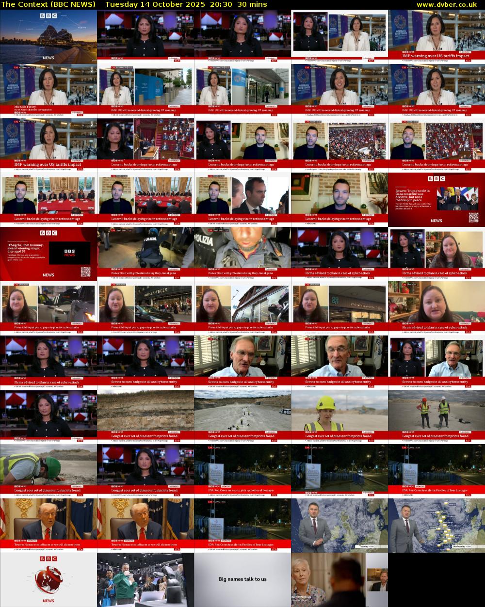 The Context (BBC NEWS) Tuesday 14 October 2025 20:30 - 21:00