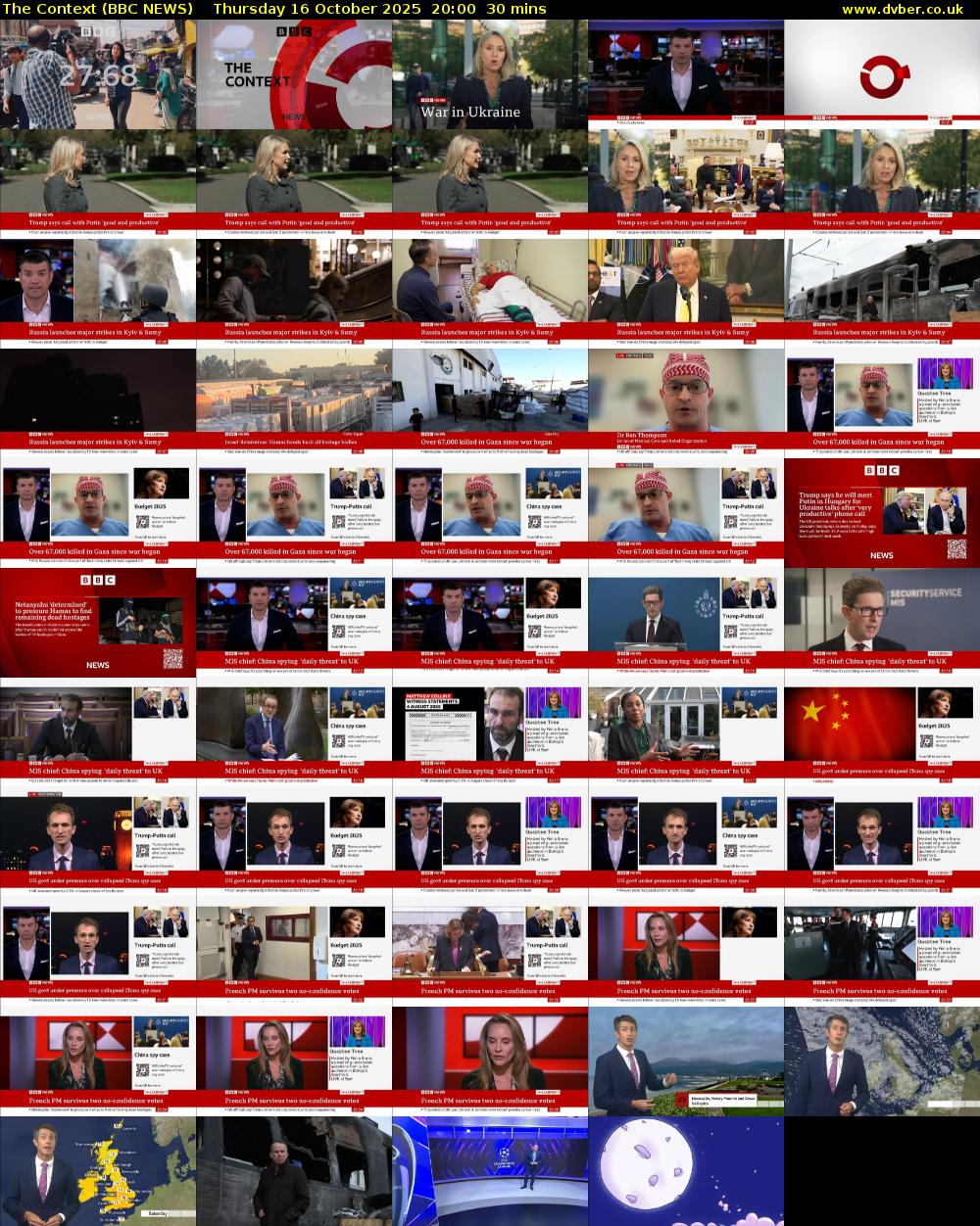 The Context (BBC NEWS) Thursday 16 October 2025 20:00 - 20:30
