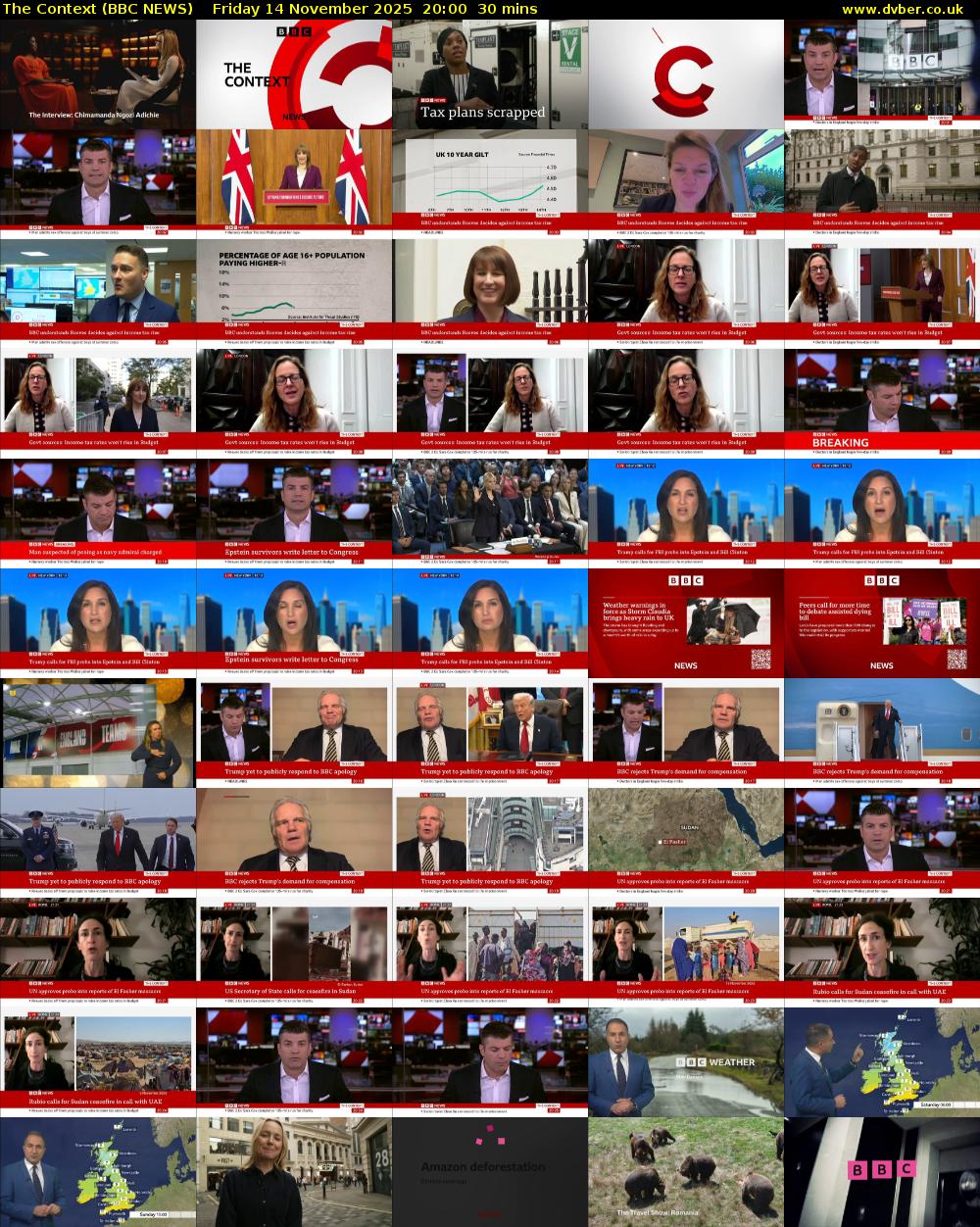 The Context (BBC NEWS) Friday 14 November 2025 20:00 - 20:30