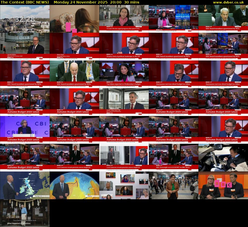 The Context (BBC NEWS) Monday 24 November 2025 20:00 - 20:30