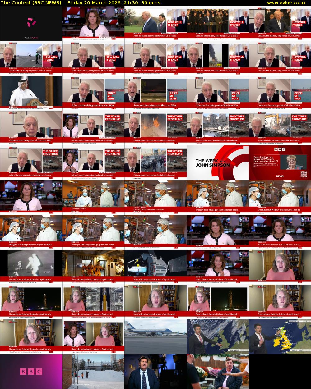 The Context (BBC NEWS) Friday 20 March 2026 21:30 - 22:00