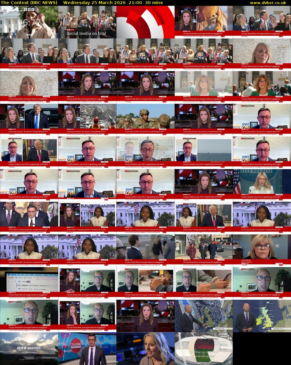 The Context (BBC NEWS) Wednesday 25 March 2026 21:00 - 21:30