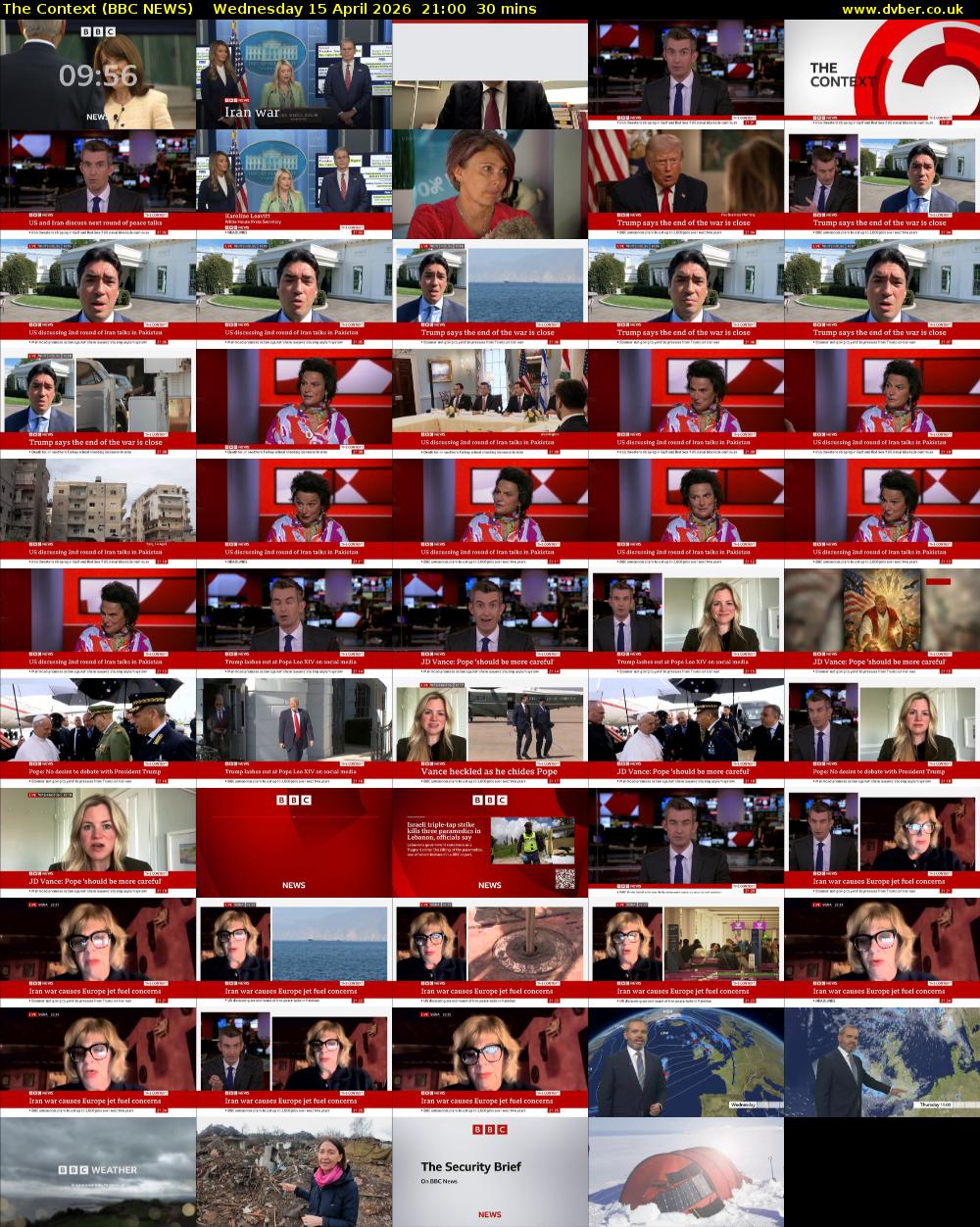 The Context (BBC NEWS) Wednesday 15 April 2026 21:00 - 21:30