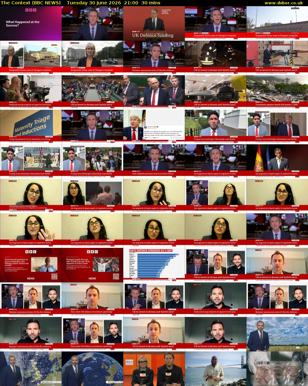 The Context (BBC NEWS) Tuesday 30 June 2026 21:00 - 21:30