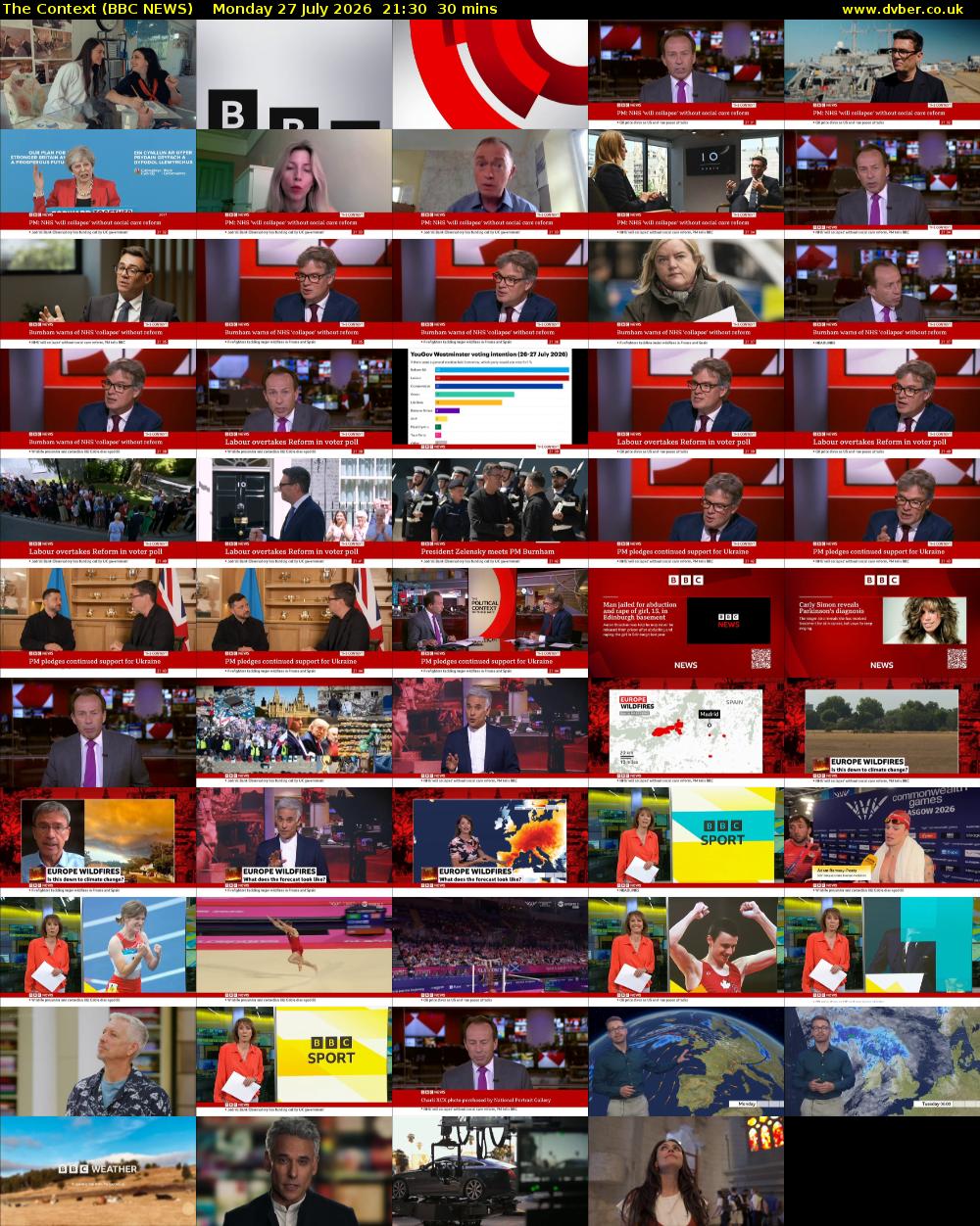 The Context (BBC NEWS) Monday 27 July 2026 21:30 - 22:00