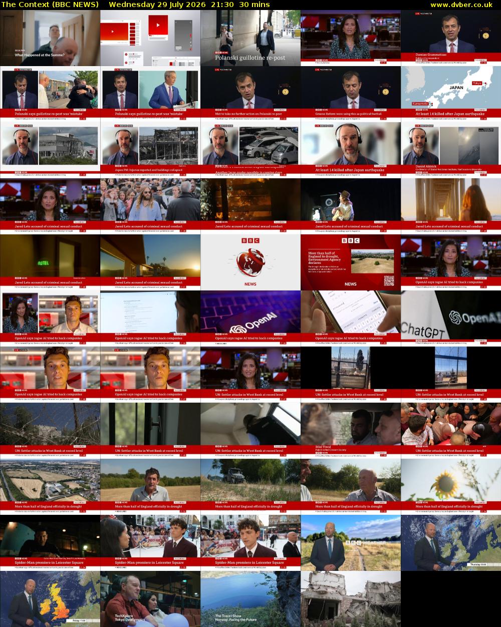 The Context (BBC NEWS) Wednesday 29 July 2026 21:30 - 22:00