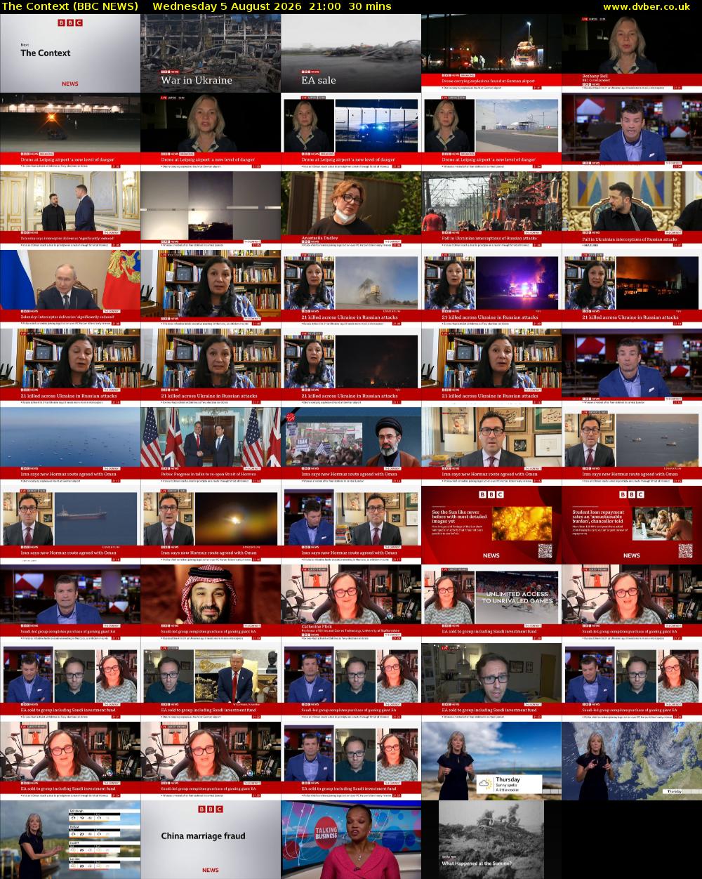 The Context (BBC NEWS) Wednesday 5 August 2026 21:00 - 21:30
