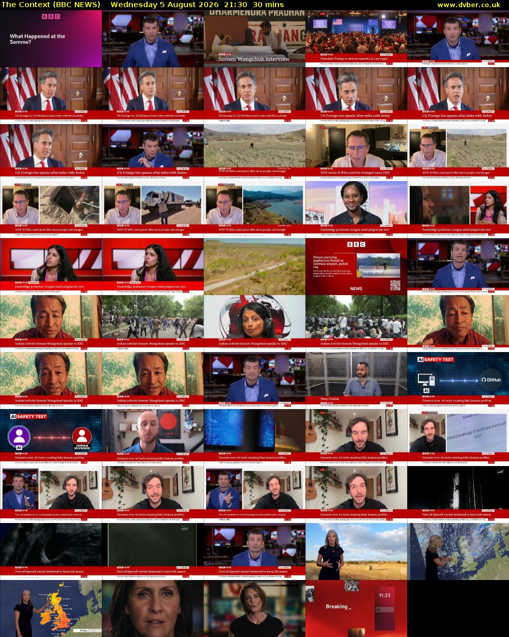 The Context (BBC NEWS) Wednesday 5 August 2026 21:30 - 22:00