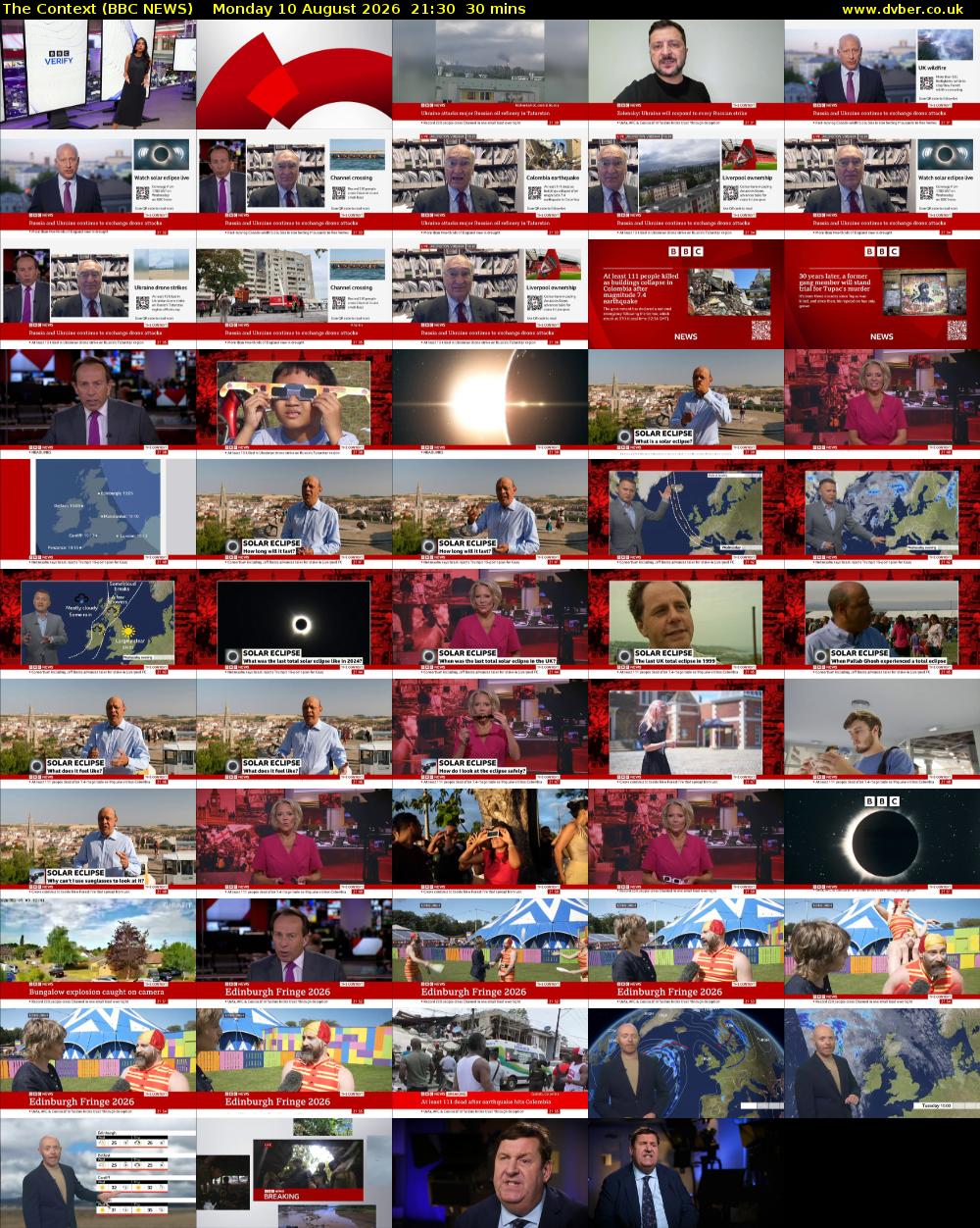 The Context (BBC NEWS) Monday 10 August 2026 21:30 - 22:00