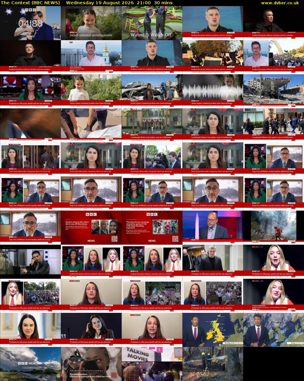 The Context (BBC NEWS) Wednesday 19 August 2026 21:00 - 21:30