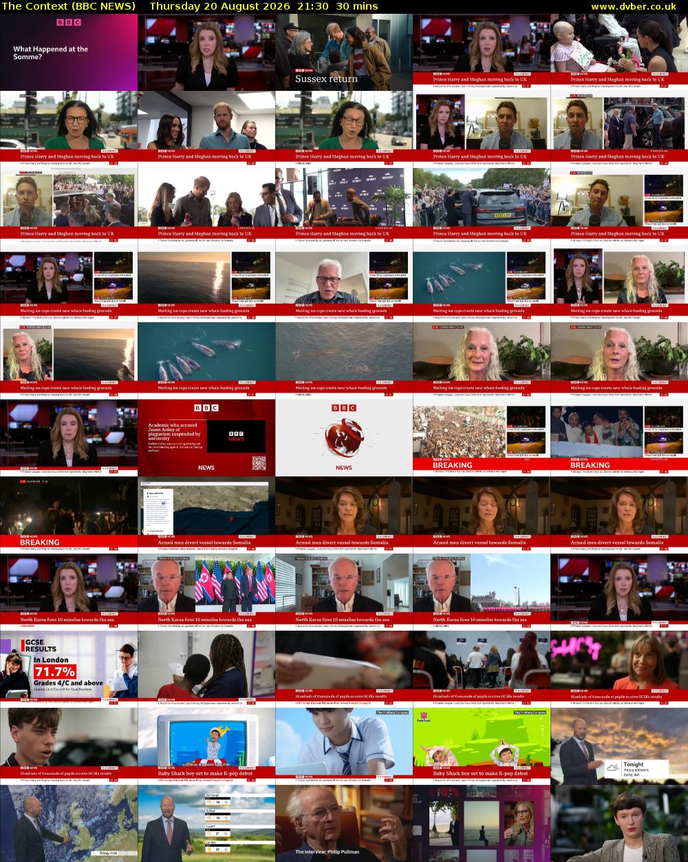 The Context (BBC NEWS) Thursday 20 August 2026 21:30 - 22:00
