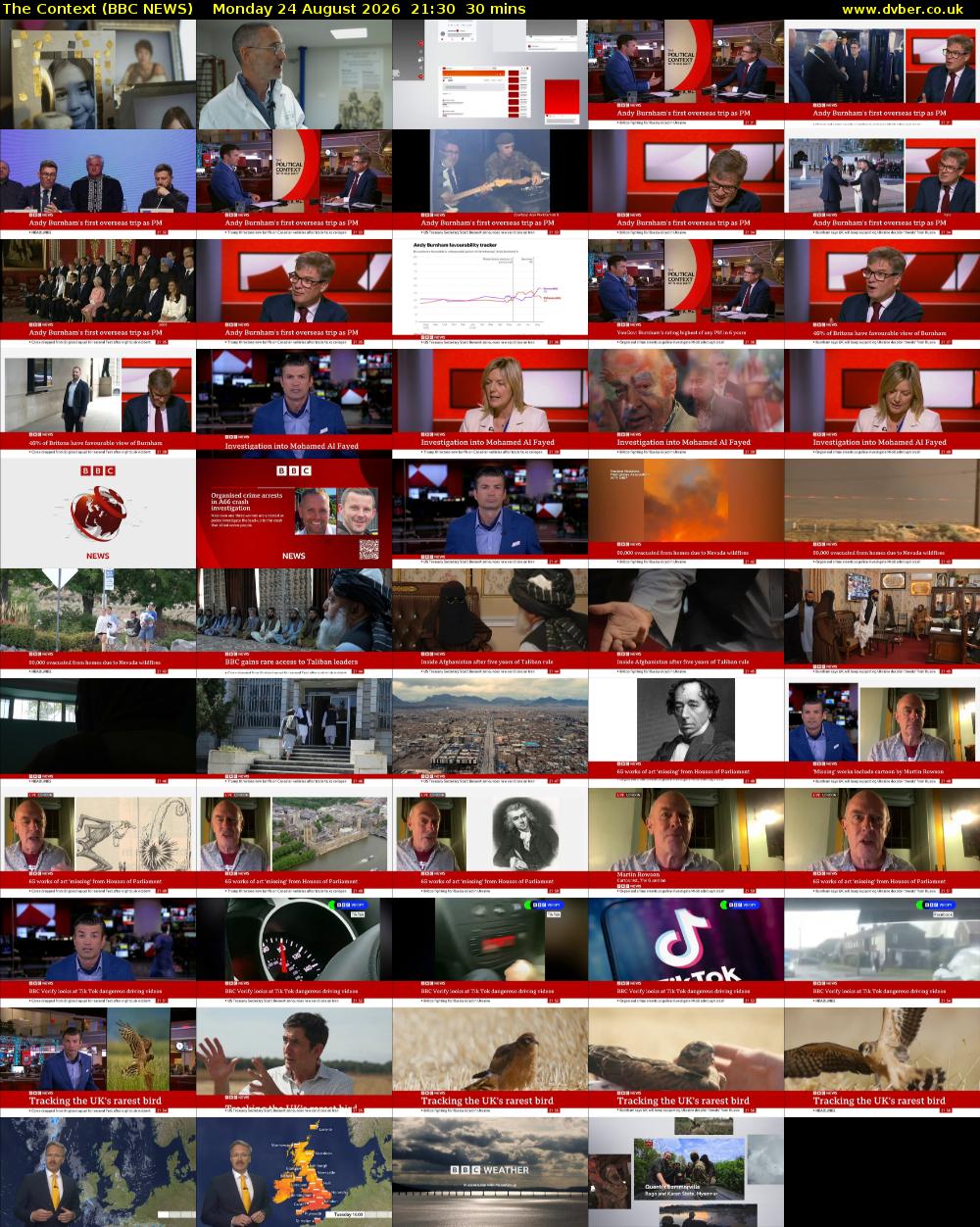 The Context (BBC NEWS) Monday 24 August 2026 21:30 - 22:00