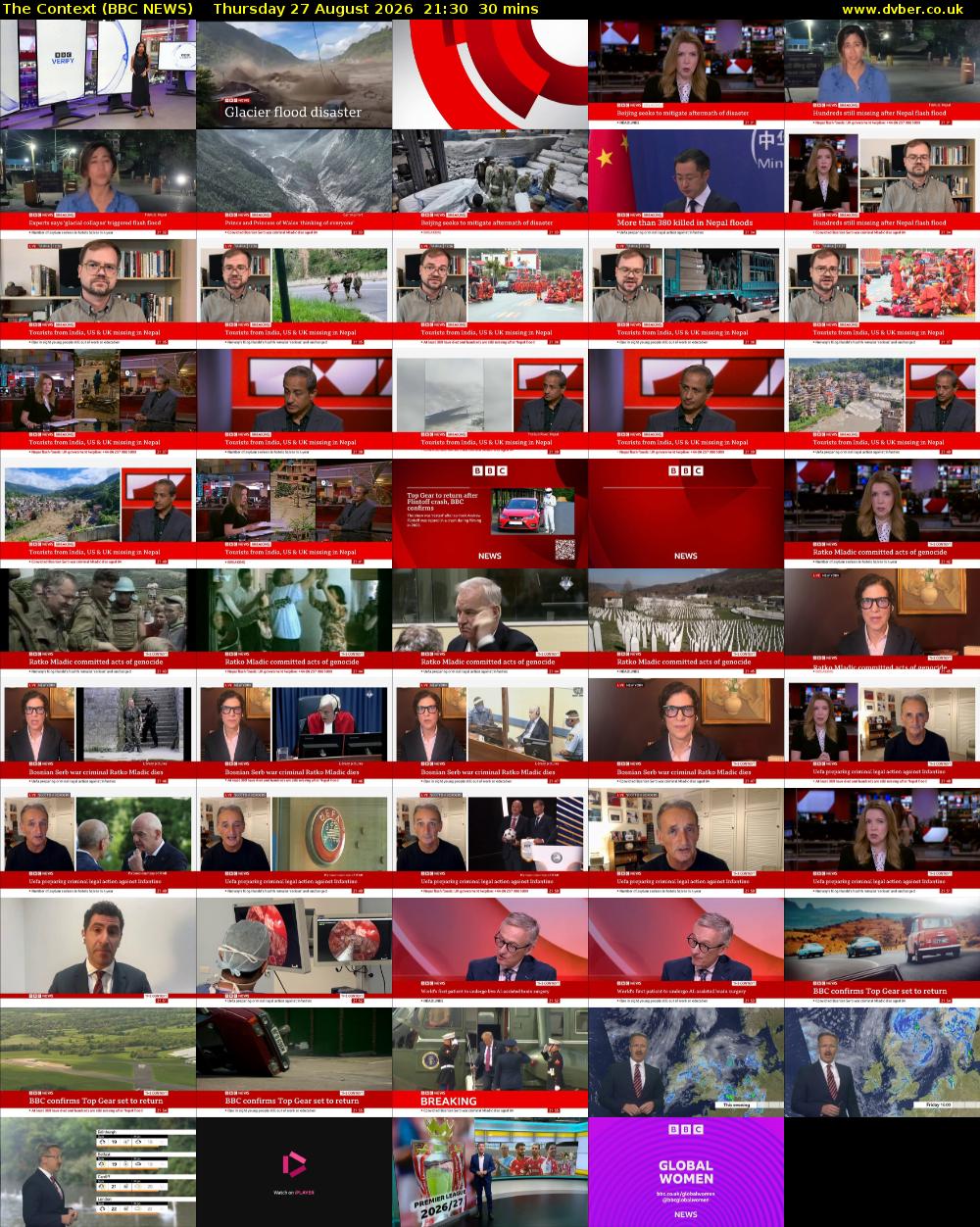 The Context (BBC NEWS) Thursday 27 August 2026 21:30 - 22:00