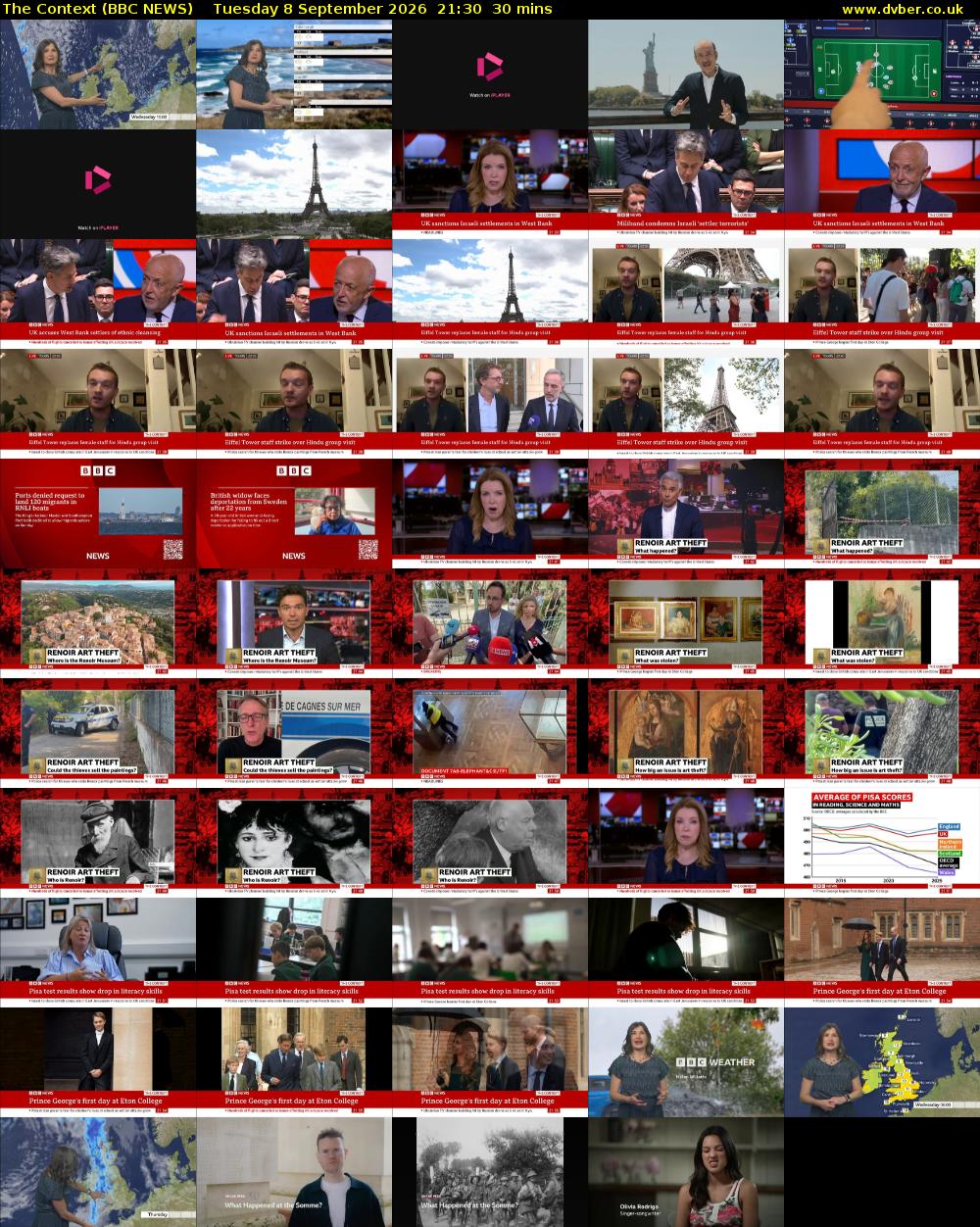 The Context (BBC NEWS) Tuesday 8 September 2026 21:30 - 22:00