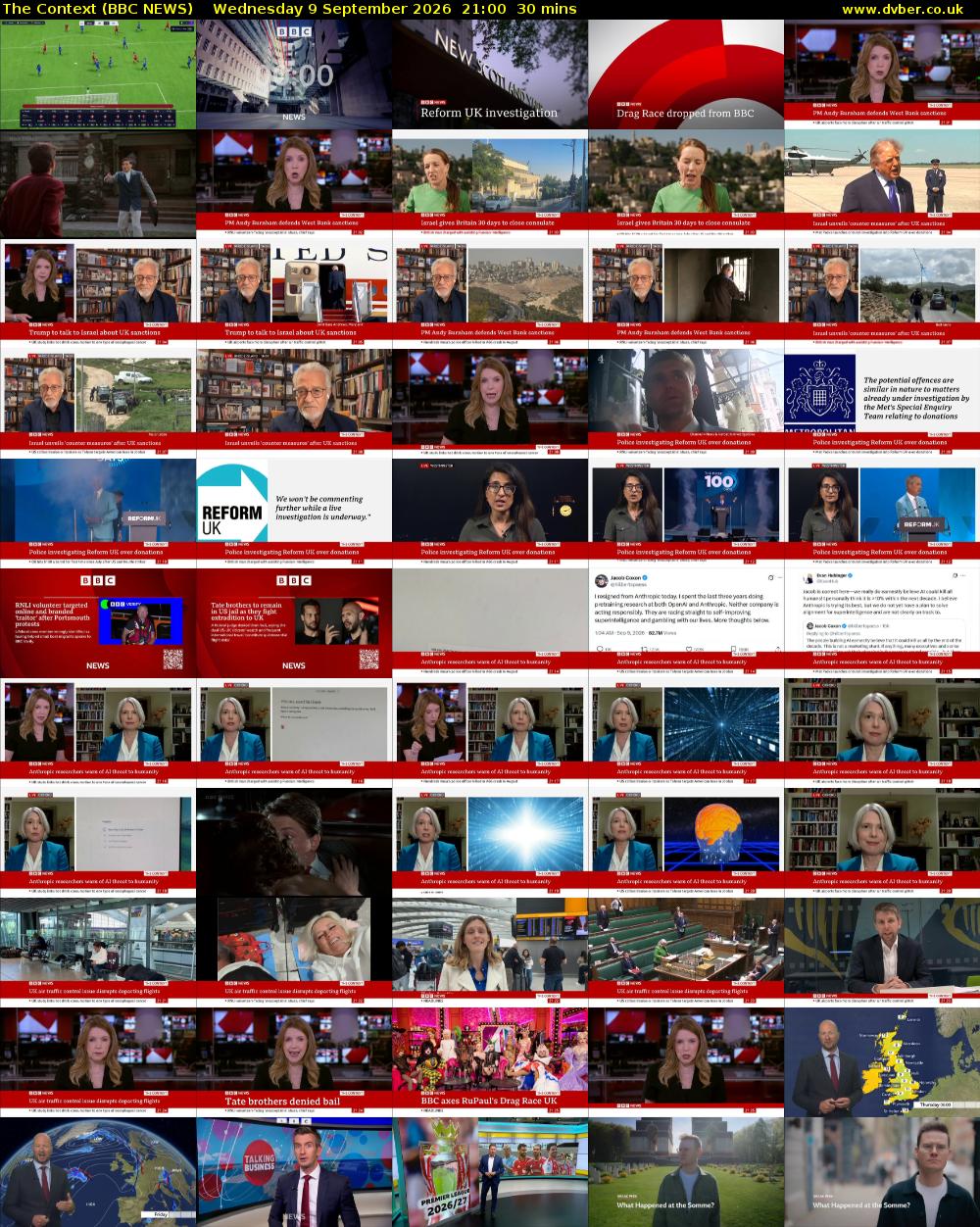 The Context (BBC NEWS) Wednesday 9 September 2026 21:00 - 21:30