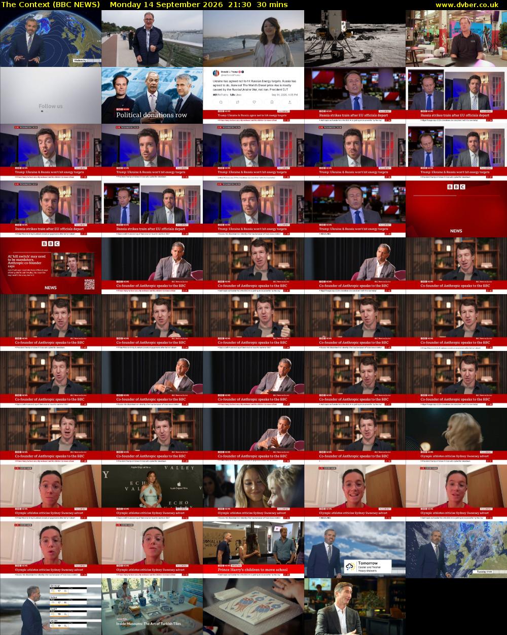 The Context (BBC NEWS) Monday 14 September 2026 21:30 - 22:00