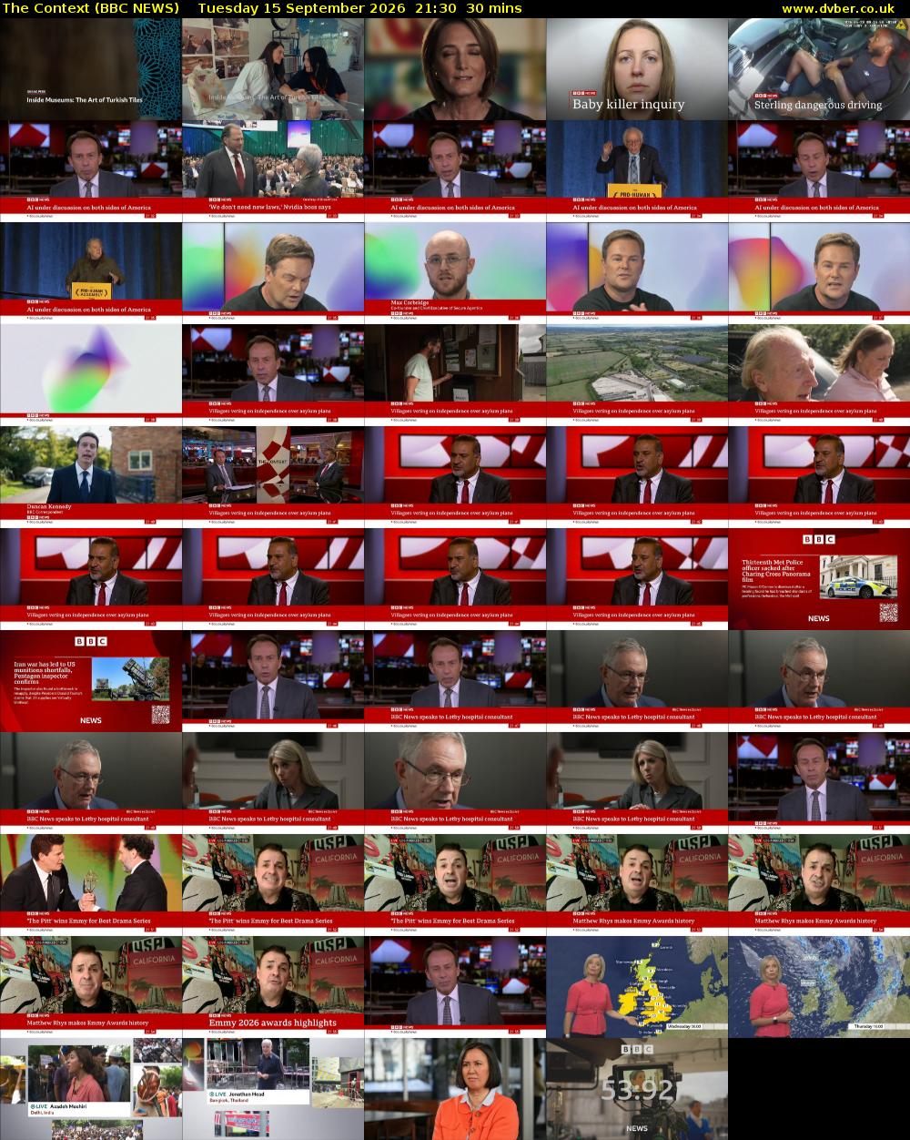 The Context (BBC NEWS) Tuesday 15 September 2026 21:30 - 22:00