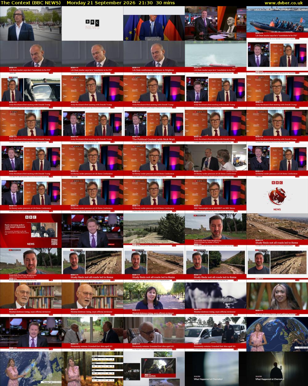 The Context (BBC NEWS) Monday 21 September 2026 21:30 - 22:00