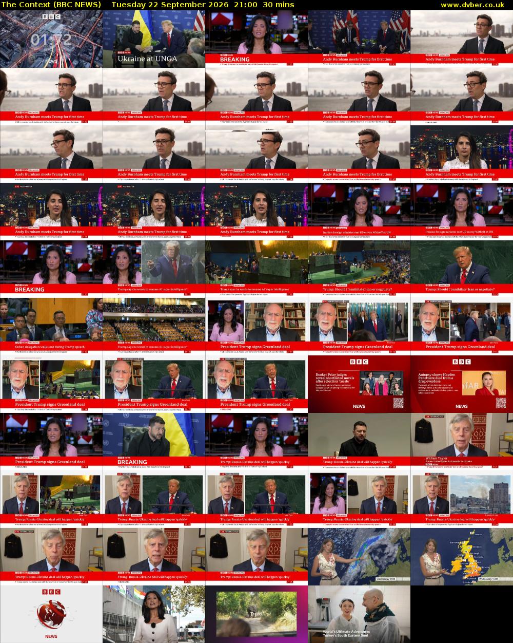 The Context (BBC NEWS) Tuesday 22 September 2026 21:00 - 21:30