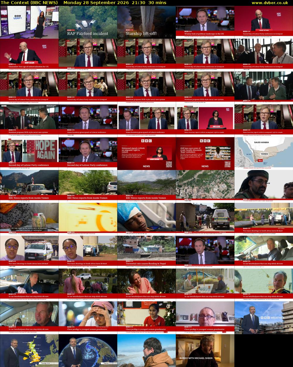 The Context (BBC NEWS) Monday 28 September 2026 21:30 - 22:00
