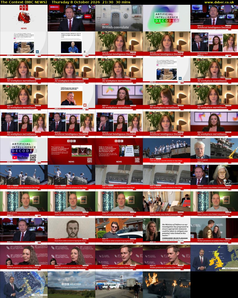 The Context (BBC NEWS) Thursday 8 October 2026 21:30 - 22:00