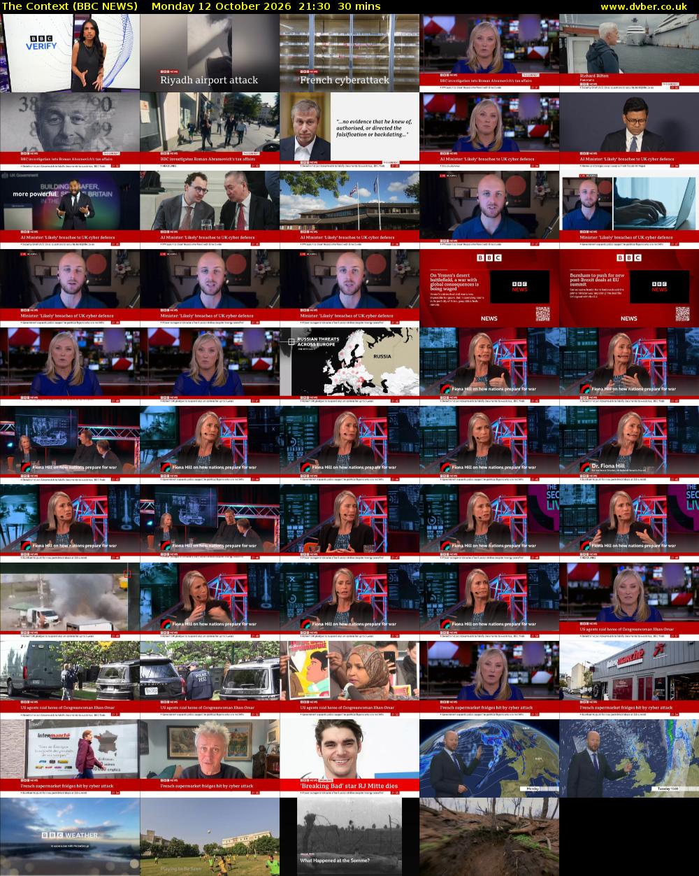 The Context (BBC NEWS) Monday 12 October 2026 21:30 - 22:00