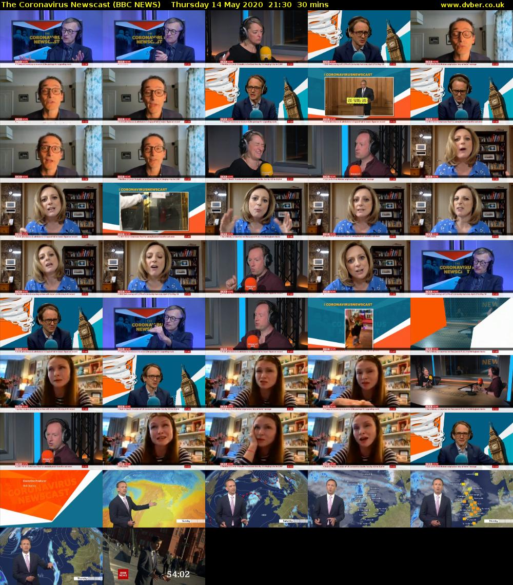 The Coronavirus Newscast (BBC NEWS) Thursday 14 May 2020 21:30 - 22:00