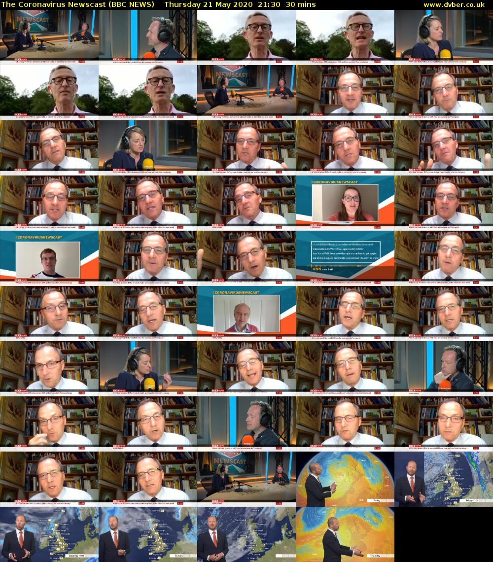 The Coronavirus Newscast (BBC NEWS) Thursday 21 May 2020 21:30 - 22:00