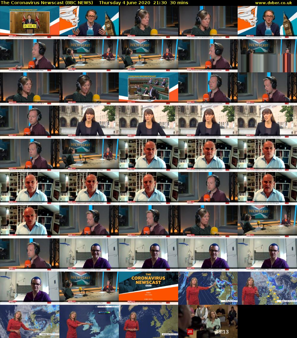 The Coronavirus Newscast (BBC NEWS) Thursday 4 June 2020 21:30 - 22:00
