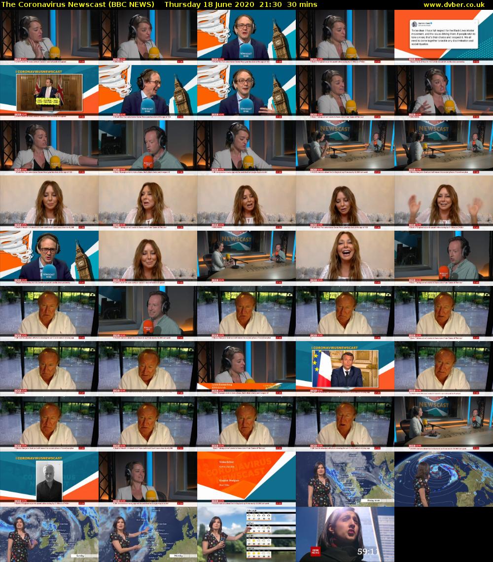 The Coronavirus Newscast (BBC NEWS) Thursday 18 June 2020 21:30 - 22:00